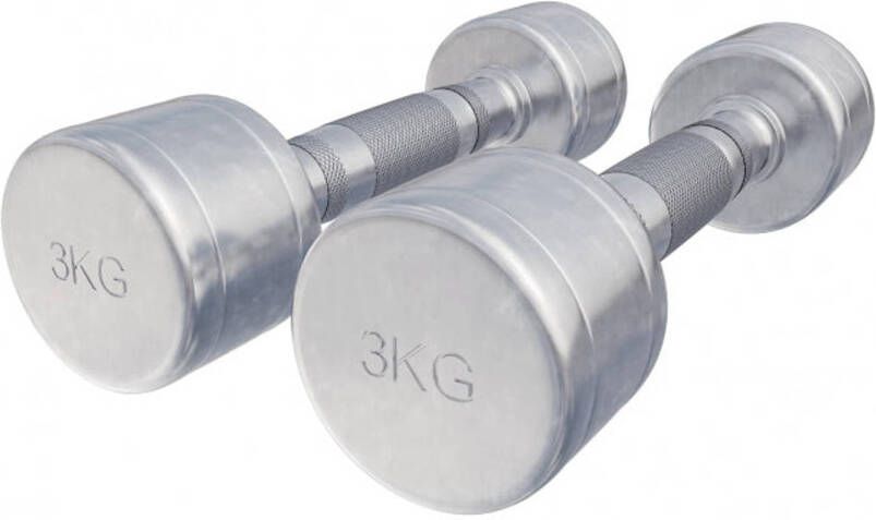 Gorilla Sports Dumbellset 6 kg 2x3 kg Halterset Vaste dumbbells Chroom