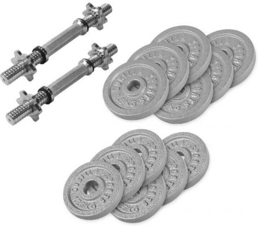 Gorilla Sports Dumbellset Halterset Gietijzer 27.5 kg