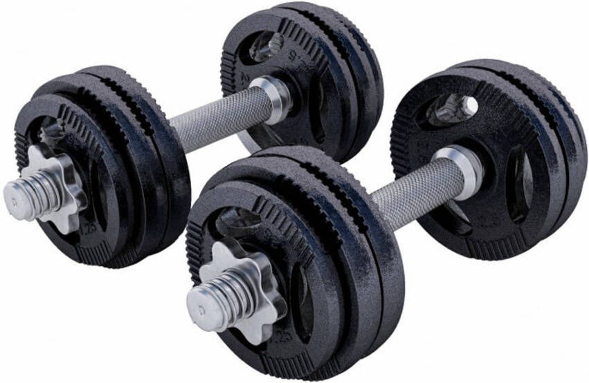 Gorilla Sports Dumbellset Halterset Gripper Gietijzer zwart 30 kg