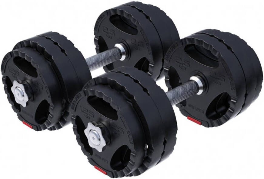 Gorilla Sports Dumbellset Halterset Gripper Kunststof 30 kg Halterstang met gewichten