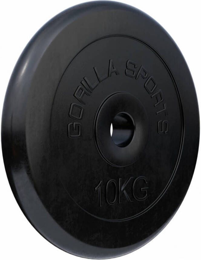 Gorilla Sports Halterschijf Gewichtsschijf 10 kg Rubber 30 mm