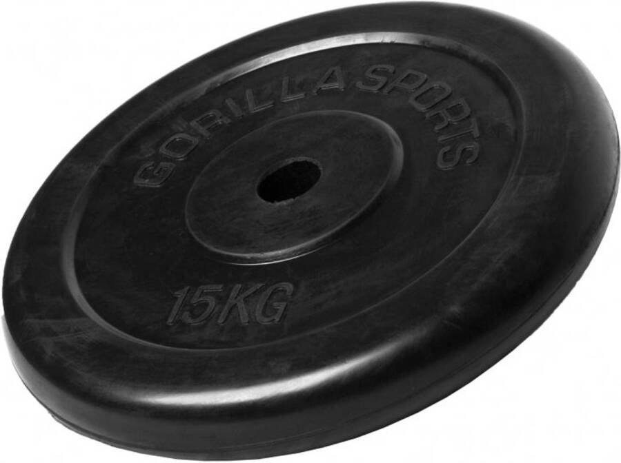 Gorilla Sports Halterschijf 15 kg Gietijzer Rubber 30 mm