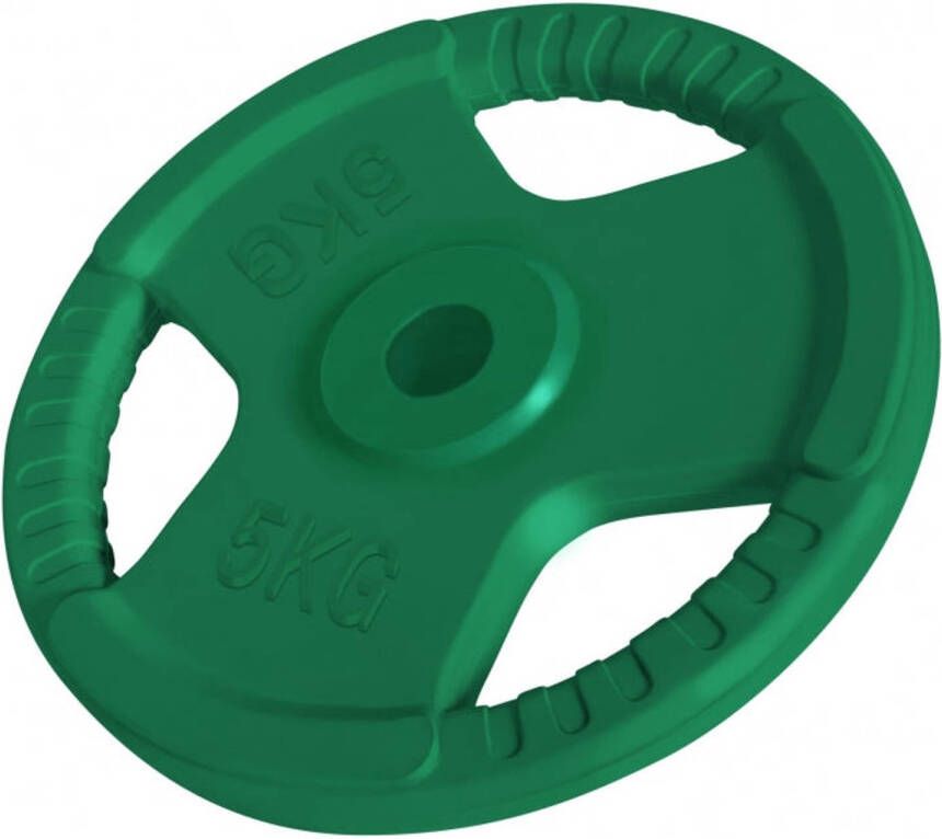 Gorilla Sports Halterschijf 5 kg Gripper Gietijzer rubber coating 30 mm