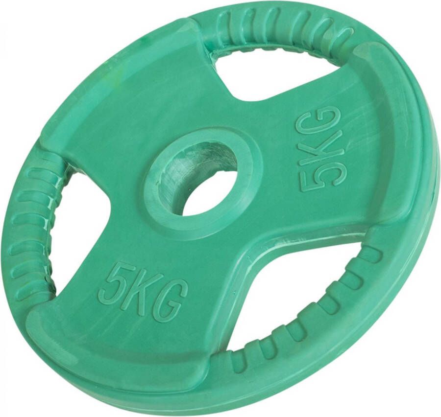 Gorilla Sports Halterschijf 5 kg Gripper Gietijzer rubber coating 50 mm