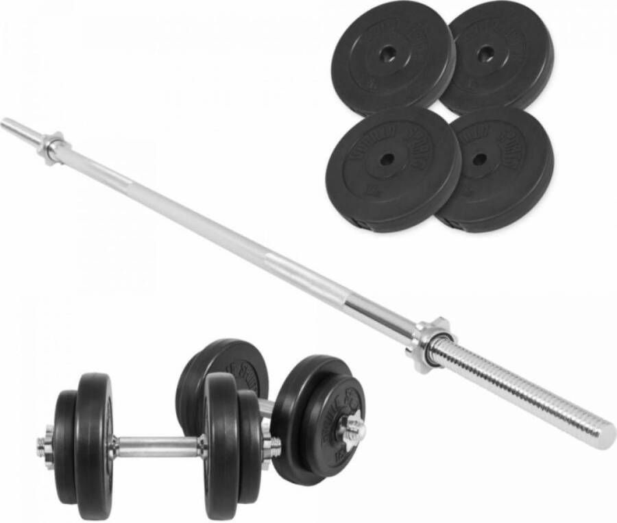 Gorilla Sports Halterset 60 kg Kunststof Halters met Gewichten 30 mm