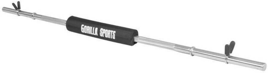 Gorilla Sports Halterstang Barbell 170 cm Met Bar Pad Nekkussen 30 31 mm Incl. Veersluiting