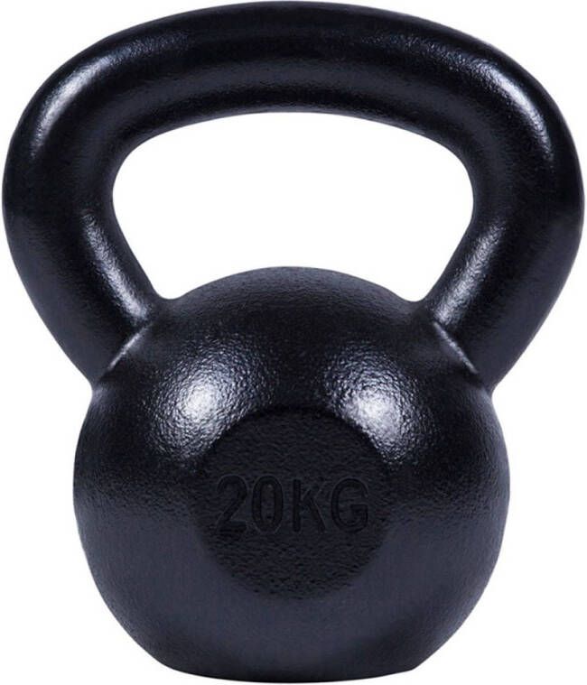 Gorilla Sports Kettlebell Gietijzer zwart 20 kg Extra Stabiel