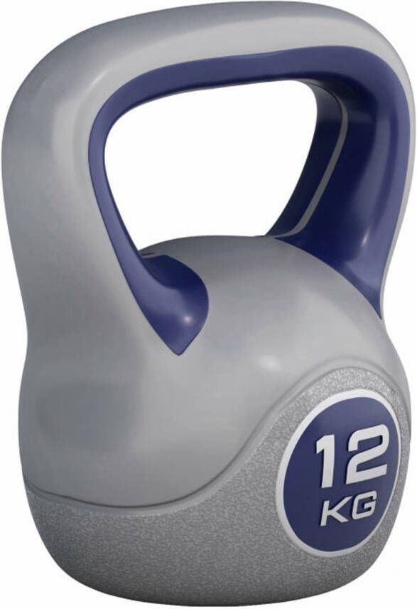 Gorilla Sports Kettlebell Trendy Kunststof 12 kg Grijs Blauw