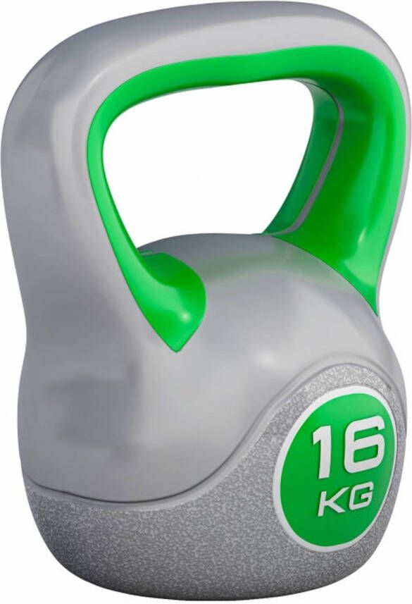 Gorilla Sports Kettlebell Trendy Kunststof 16 kg Grijs Groen