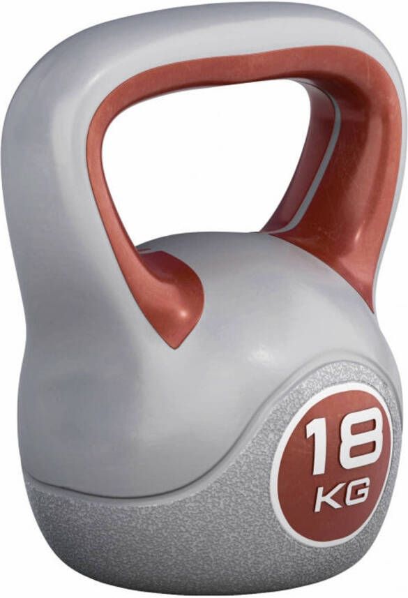 Gorilla Sports Kettlebell Trendy Kunststof 18 kg Grijs Rood