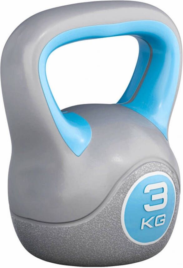 Gorilla Sports Kettlebell Trendy Kunststof 3 kg Grijs Blauw