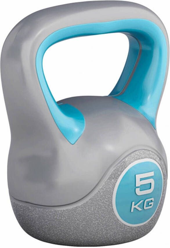 Gorilla Sports Kettlebell Trendy Kunststof 5 kg Grijs Blauw