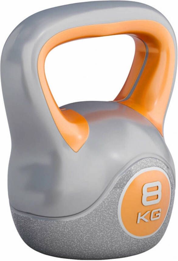 Gorilla Sports Kettlebell Trendy Kunststof 8 kg Grijs Oranje