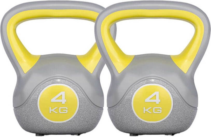 Gorilla Sports Kettlebells Kunststof Trendy 2 x 4 kg Set van 2