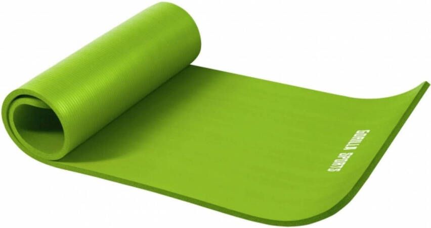 Gorilla Sports Lime groen Yogamat Deluxe 190 x 60 x 1 5 cm