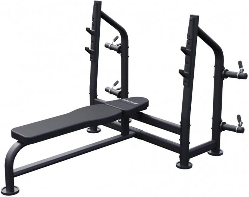 Gorilla Sports MAXXUS Brede halterbank PRO Fitnessbank met Rack Belastbaar tot 390 kg Zwart