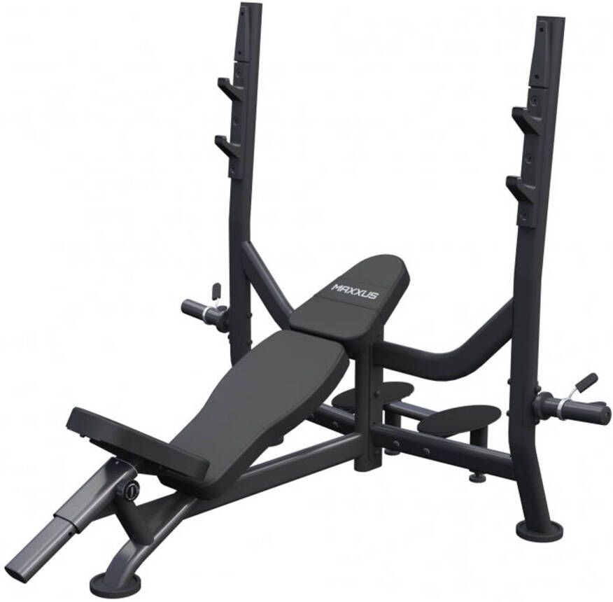 Gorilla Sports MAXXUS Incline halterbank PRO Fitnessbank met Rack Belastbaar tot 285 kg Zwart