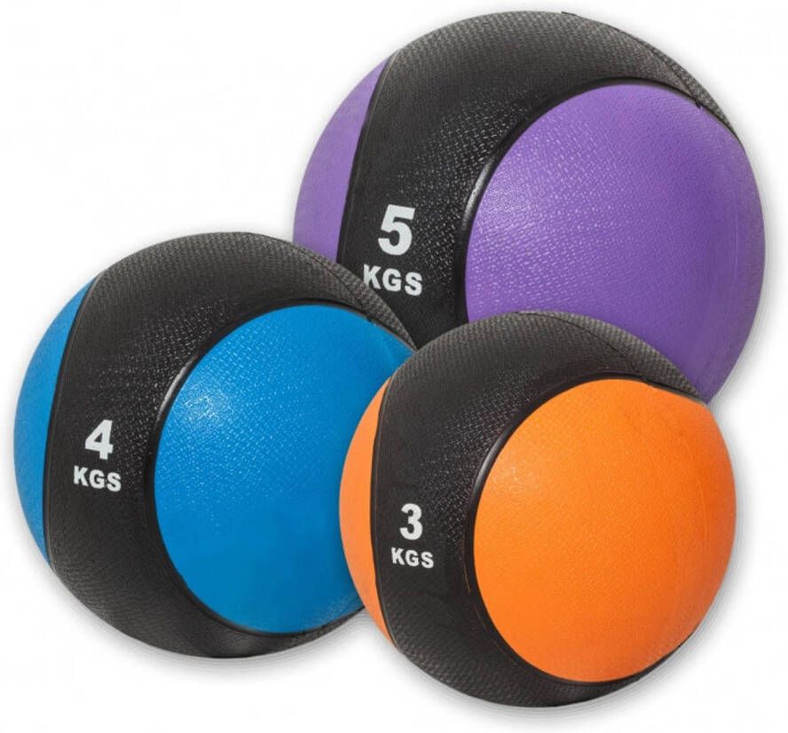 Gorilla Sports Medicijn bal set 12 kg 3 4 en 5 kg Medicin ball Functional training