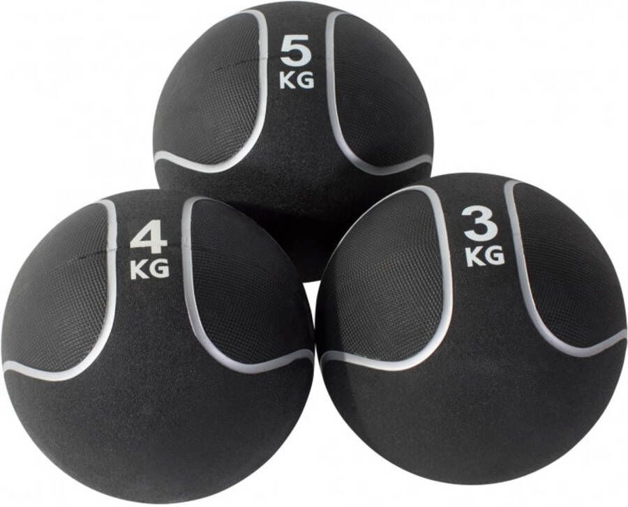 Gorilla Sports Medicijn Bal set 12 kg 3 trainings Ballen Medicine ball Zwart