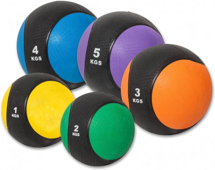 Gorilla Sports Medicijn Bal set 15 kg 5 trainings Ballen Medicine ball