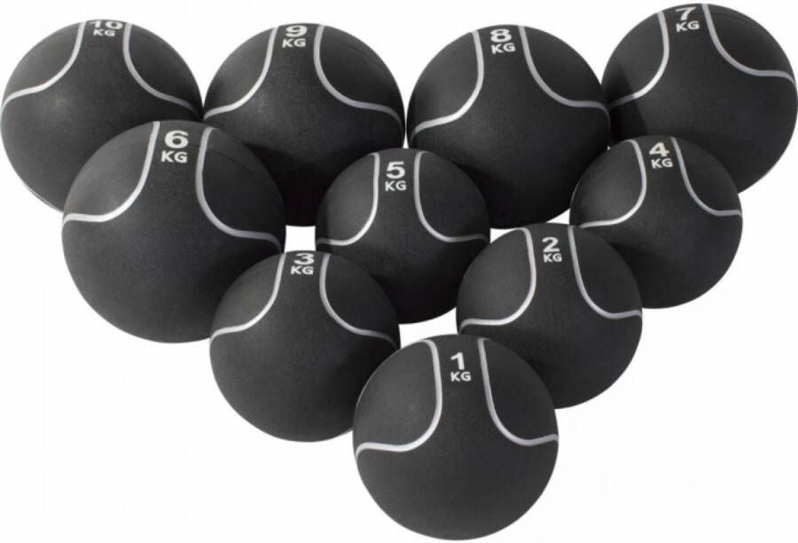 Gorilla Sports Medicineballen set 55 kg 1 t m 10 kg Zwart zilver