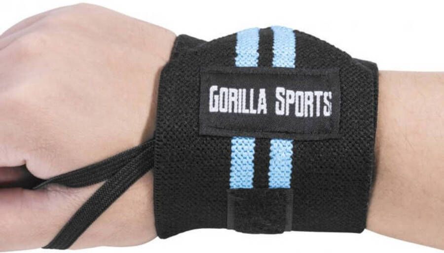 Gorilla Sports Polsbanden Katoen Elastisch Zwart Blauw