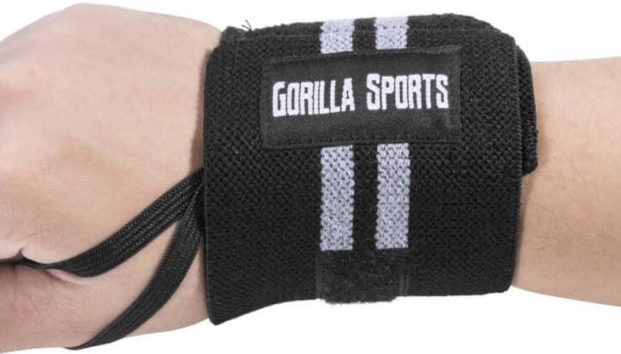 Gorilla Sports Polsbanden Katoen Elastisch Zwart Grijs