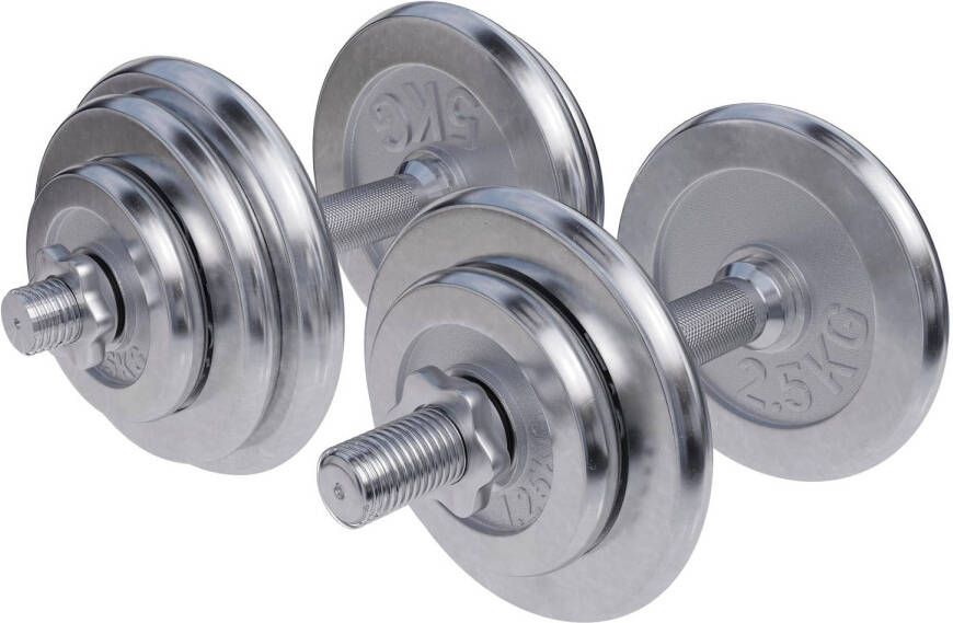 Gorilla Sports Set Dumbells 30 kg Halterset Chroom 30 mm Dumbbell