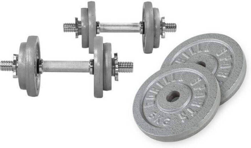 Gorilla Sports Set Dumbells 30 kg Halterset Gietijzer 30 mm Dumbbell