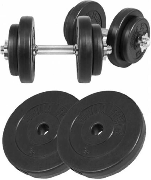 Gorilla Sports Set Dumbells 30 kg Halterset Kunststof 30 mm Dumbbell