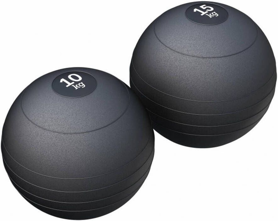 Gorilla Sports Slam Ball Set 25 kg 2 Trainingsballen Slijtvast Zwart