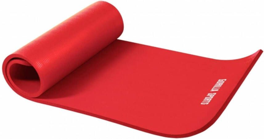 Gorilla Sports Yogamat Deluxe (190 x 100 x 1 5 cm) Yoga Mat rood