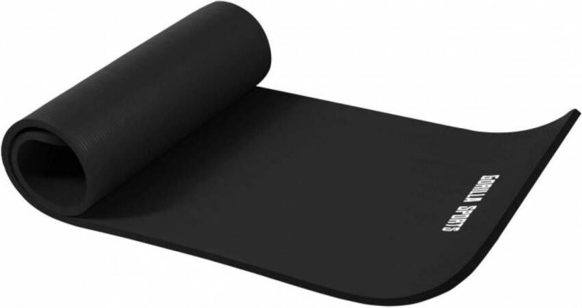 Gorilla Sports Yogamat Deluxe (190 x 100 x 1 5 cm) Yoga Mat zwart