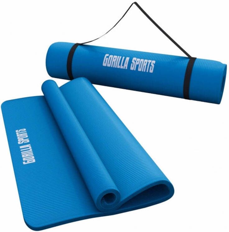 Gorilla Sports Yogamat Deluxe Blauw 190 x 100 x 1 5 cm Yoga Mat