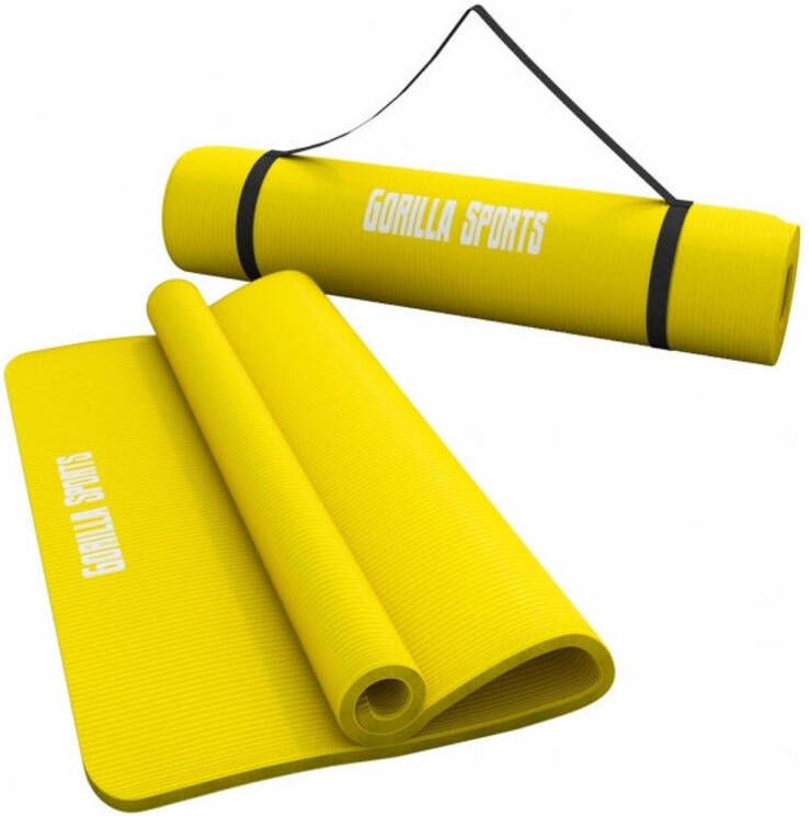 Gorilla Sports Yogamat Deluxe Geel 190 x 100 x 1 5 cm Yoga Mat