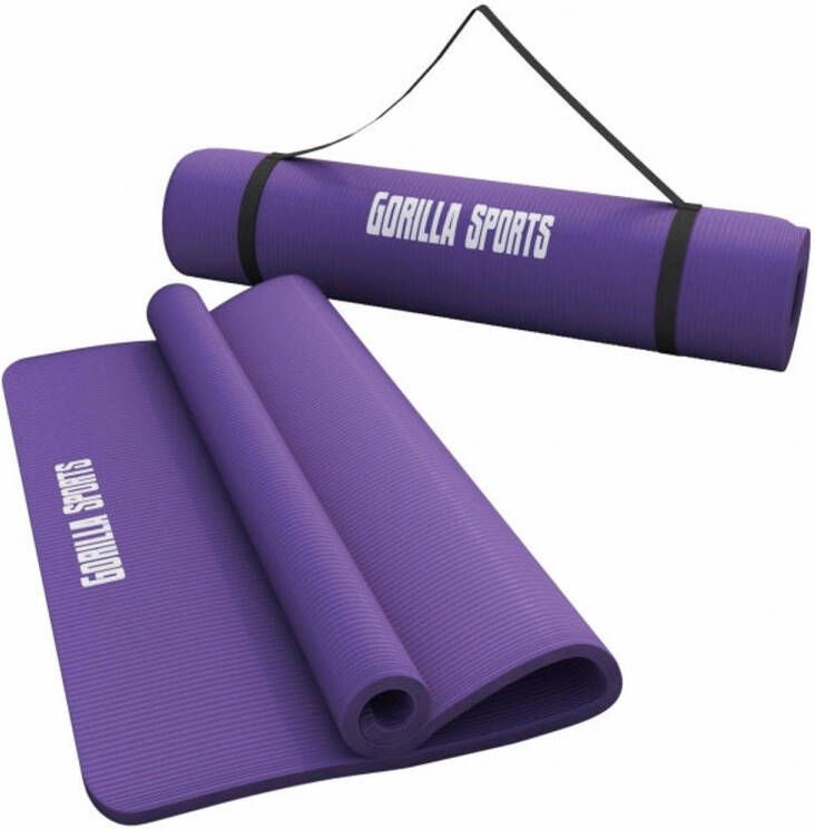 Gorilla Sports Yogamat Deluxe Paars 190 x 100 x 1 5 cm Yoga Mat