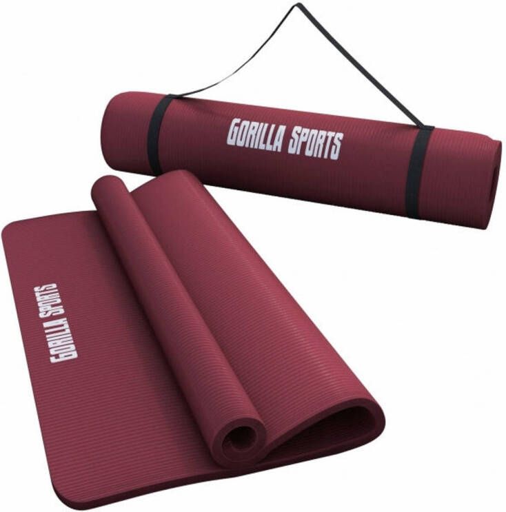 Gorilla Sports Yogamat Deluxe Robijn 190 x 100 x 1 5 cm- Yoga Mat