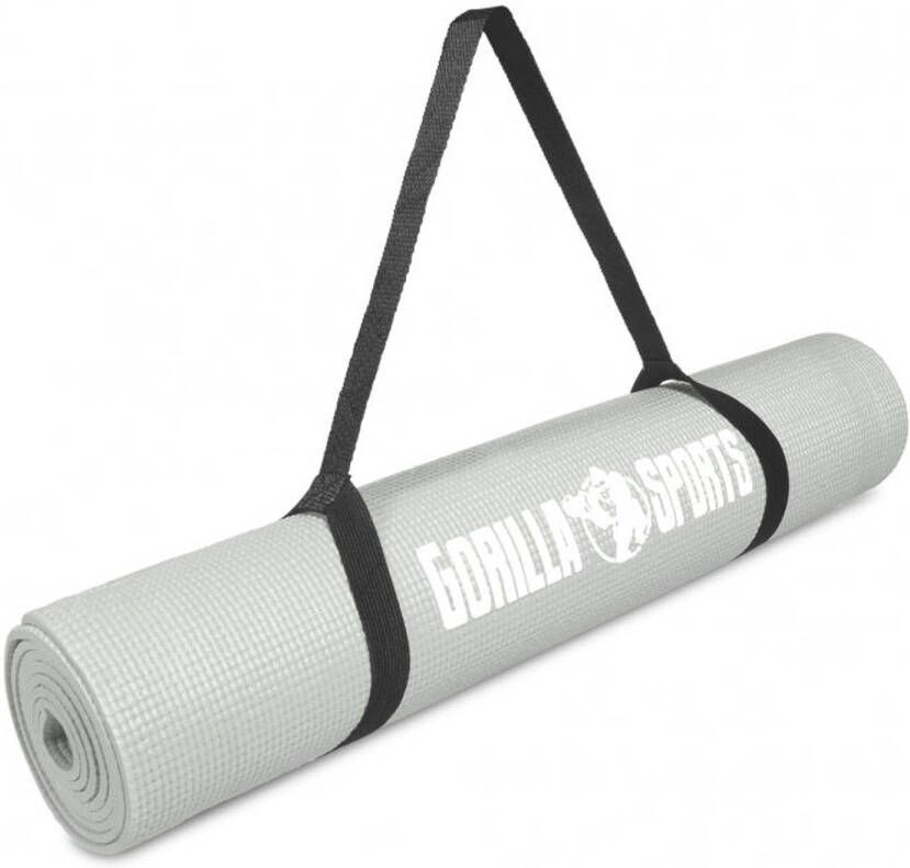 Gorilla Sports Yogamat Fitnessmat PVC 180 x 60 x 0 5 Grijs