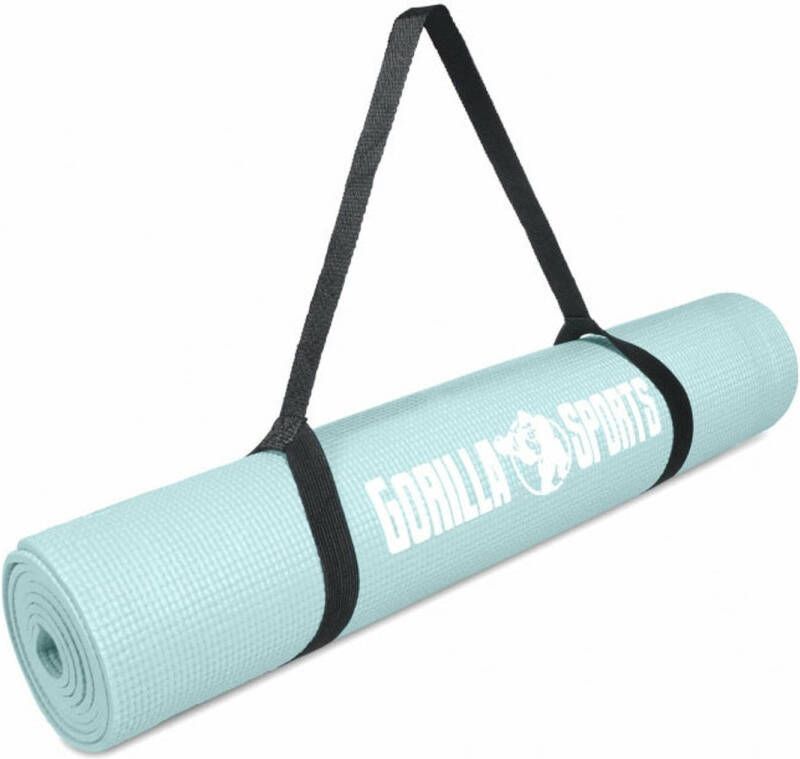 Gorilla Sports Yogamat Fitnessmat PVC 180 x 60 x 0 5 Ijsblauw