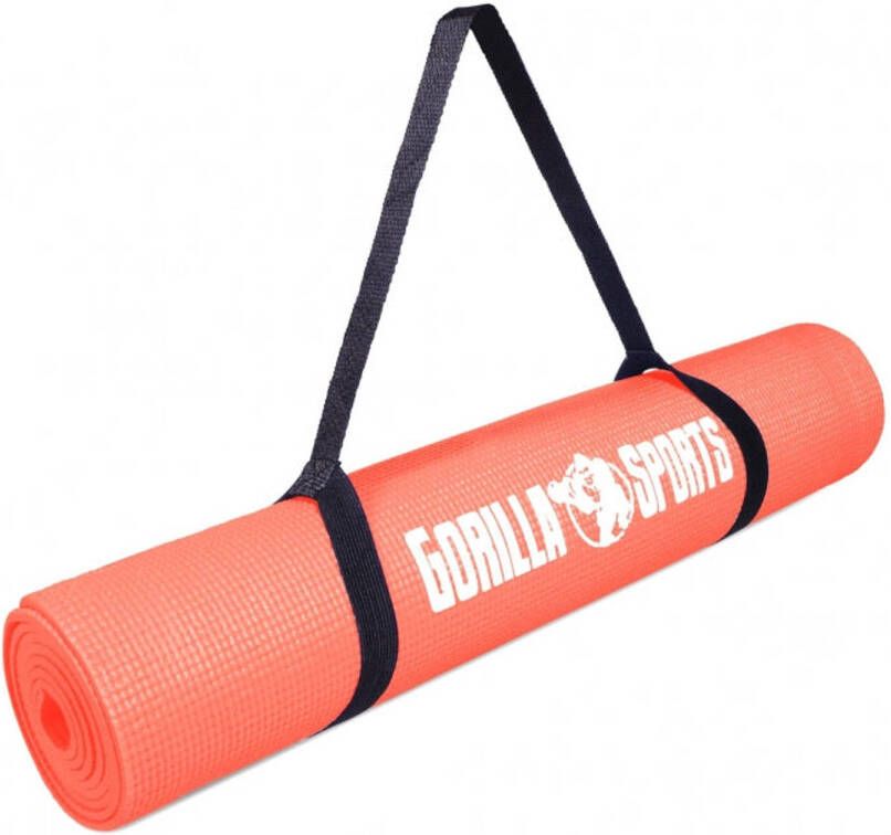 Gorilla Sports Yogamat Fitnessmat PVC 180 x 60 x 0 5 Koraal Rood