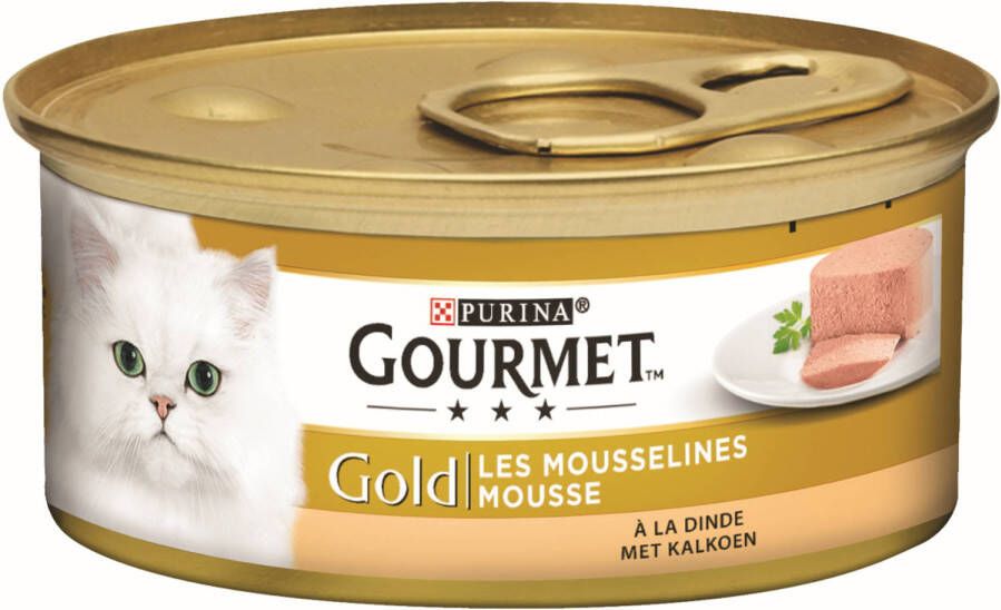 Gourmetmaxx Gourmet Gold mousse met kalkoen 85g kattenvoer