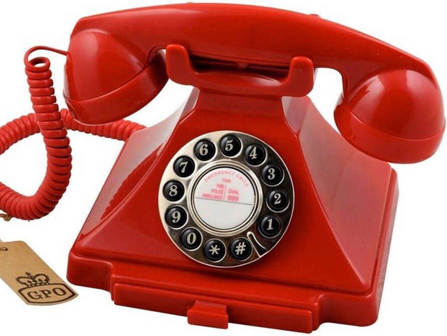 GPO Carrington Retro Telefoon Aan te Sluiten op Modem Rood
