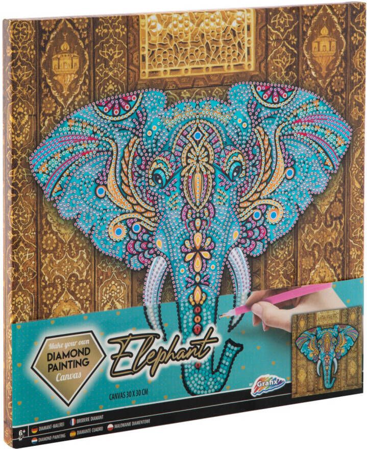 Grafix Canvas Diamond Painting Olifant 30x30cm