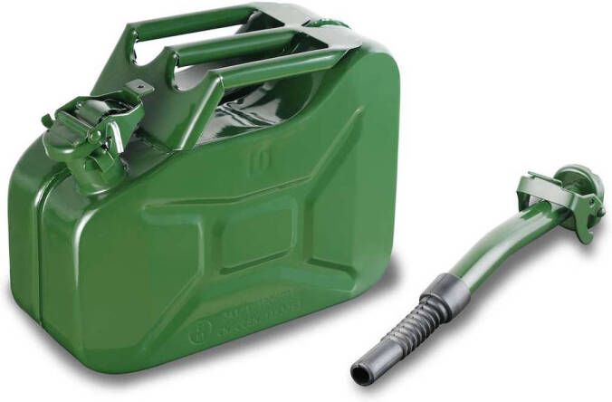 Green Series Metalen Jerrycan 10 Liter Legergroen met schenktuit