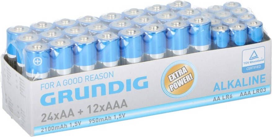Grundig Voordeelpak AA en AAA batterijen 108 stuks Penlites AA batterijen