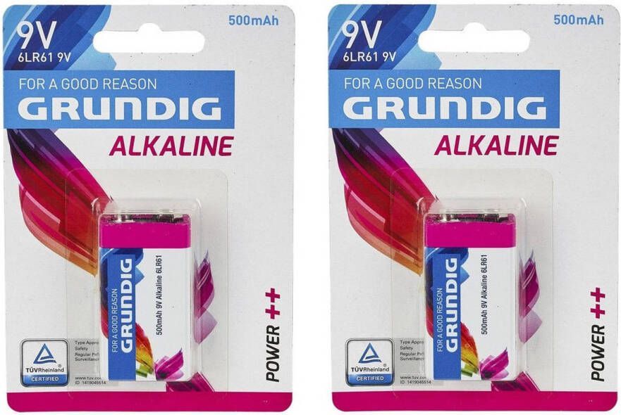 Grundig 2x stuks V9 Plus batterij alkaline LR61 9 V batterij 9v blok