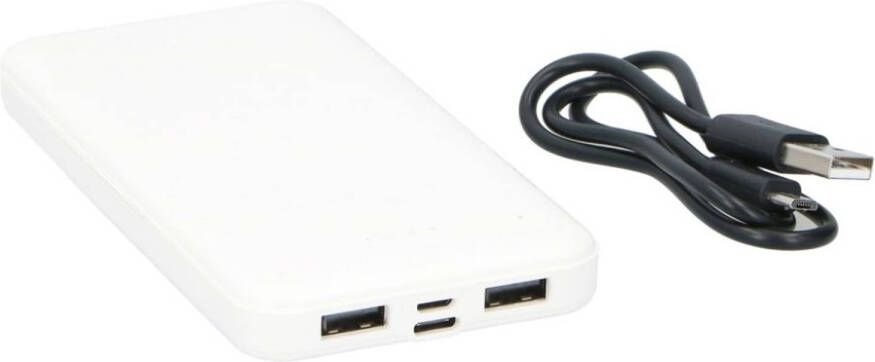 Grundig Powerbank 10000 mAh Micro USB USB C 2 USB Poorten Incl. Kabel Wit
