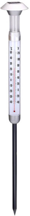 Grundig Tuin buiten thermometer met solar verlichting 97 cm Buitenthermometers