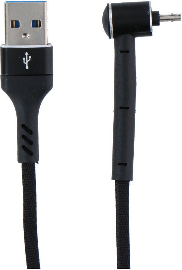Grundig USB-kabel 3-in-1: Oplaadkabel Datakabel en Telefoonstandaard Micro-USB USB-A 1 Meter Zwart