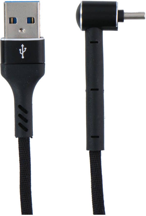 Grundig USB-Kabel 3-in-1: Oplaadkabel Datakabel Telefoonstandaard USB-C 1 Meter Zwart